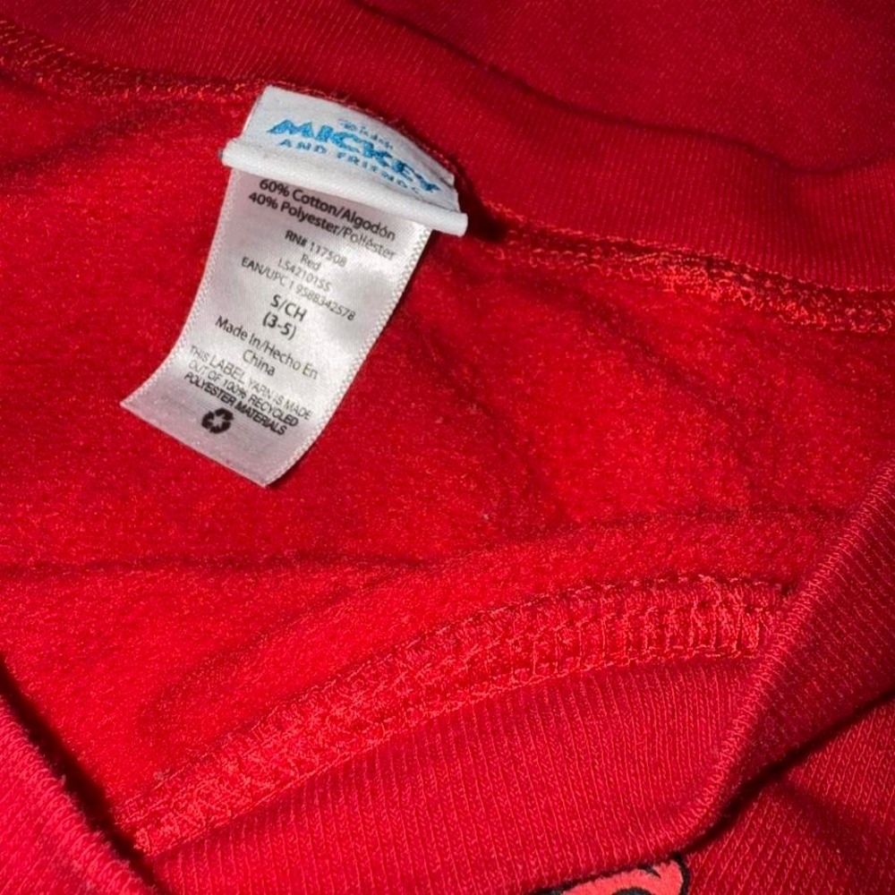DISNEY MICKEY & FRIENDS RED CREWNECK SWEATSHIRT LADIES SMALL - Picture 4 of 7